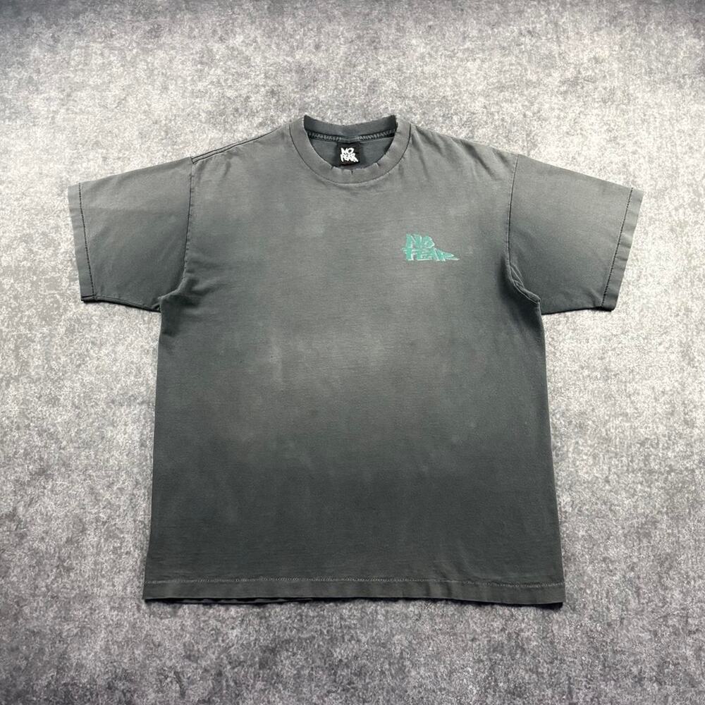 Vintage 90s No Fear Living on the Edge USA Single Stitch Faded Graphic Tee XL